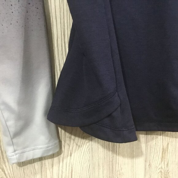 The CALIA Cotton Blue Warm Mock Neck Ombre' Long Sleeve Fitted Fitness Shirt XL - Picture 8 of 9